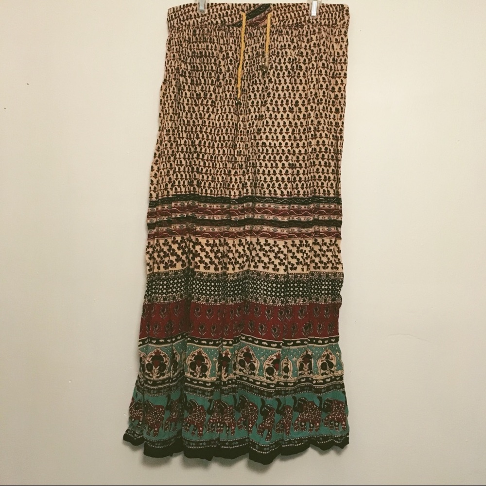 Gypsy Rose Hippie Indian Elephant Maxi Skirt